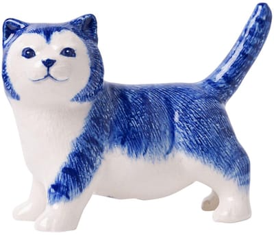 Heinen Delfts Blauw - Miniatuur Katje - Keramiek - 9 cm