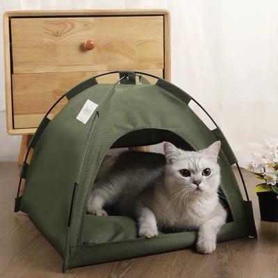 Tentbed voor huisdieren Katten Huisbenodigdheden Producten Accessoires Warme kussens Meubilair Bankmand Bedden Winter Clamshell Kittententen Cat S 35x35cm white