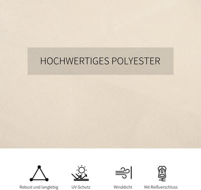 Killogood 4 vervangende gordijnen voor 3x3m tuinhuisjes - robuust - voor palen en schuifrails - dubbele ritssluiting - beige