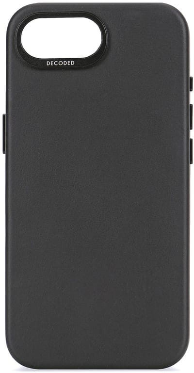 DECODED Leren Hoesje voor iPhone 17e/16e - Premium ECCO Leer - Geschikt voor MagSafe - Draadloos Oplaadbaar - Schokbestendig Hoes - Zwart
