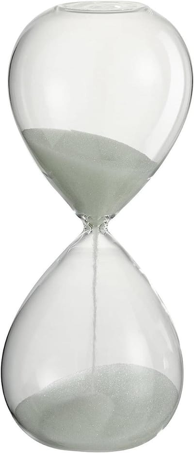 Zandloper Deco - Zandtimer Glas - Tijd Meten - Decoratief Design - Small - Wit