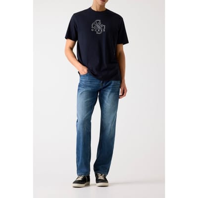 GUESS Ss Bsc Basic Quattro Smart Blue Taglia: XS | Magliette basic Outlet | Uomo | Blu