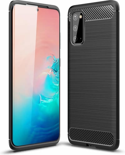 Hoesje Geschikt Voor Samsung Galaxy S20 Hoesje Brushed TPU - Matt Zwart