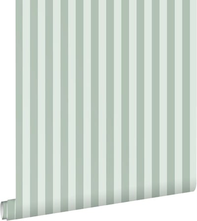 ESTAhome behang strepen vergrijsd groen - 53 cm x 10.05 m - 130953