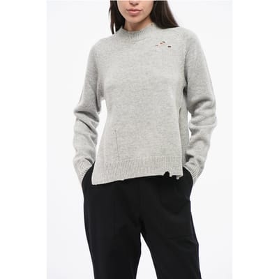 MM1 MM10 Wollen trui met distressed effect in grijs