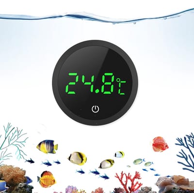 Ynkkvre - Aquariumaccessoires - Aquariumthermometer - Digitale aquariumthermometer - 4,5×4,5×1,1 cm - LED-display - Nauwkeurige thermometer - Geschikt voor Aquarium, Koelkast, Zwembad, ect - Zwart