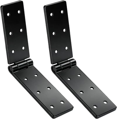 Dailygoods- Deurscharnieren Zwart - Inklapbaar - Meubelscharnieren - Zware Scharnieren - Voor Houten Deuren - Set van 2 - Meubelscharnier
