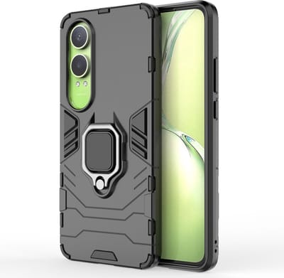Coverup Hoesje - Geschikt voor OnePlus Nord CE4 Lite 5G Hoesje - Coverup Ring Kickstand Back Cover - Zwart