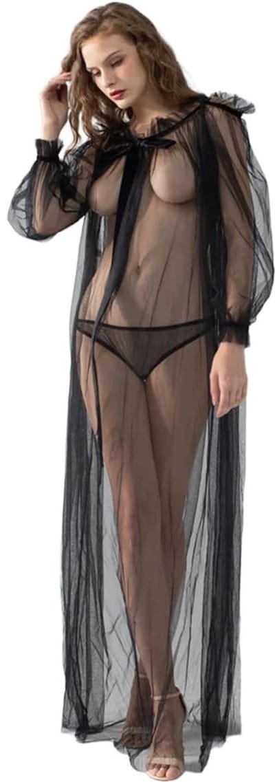 Dailygoods- Babydoll Lingerie Sexy Lange Jurk - Doorzichtig Nachthemd - Kanten Jurk - Ademend Materiaal - Comfortabele Draagervaring - Uniek Ontwerp
