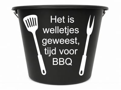 Emmer met tekst: Het is welletjes geweest, tijd voor BBQ - Pensioen emmer- Emmer met tekst - Cadeau emmer - XLX®