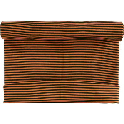 Manchet stof 1x1 rib "Stripe 3 mm" - Oranje-Zwart