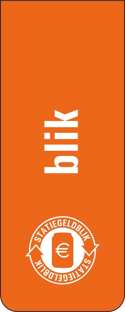 Blik afval bord - kunststof - 160 x 65 mm