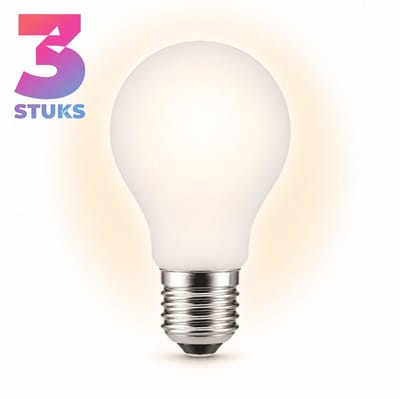 3x Peertje Spaarlamp E27 - 15W - Warm Wit Licht (2700K) - 820 lm - 6 jaar - Niet Dimbaar - A60 (Grote peer)