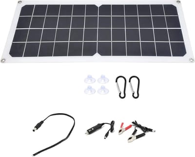 Zonnepaneel Laadstation - Draagbare Energie - Kamperen en Reizen - Dubbele USB Poorten - 10 Watt - Zwart