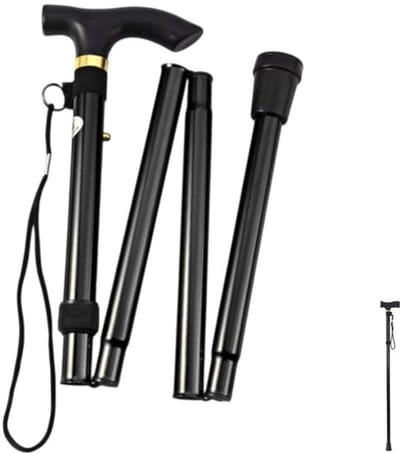 Wandelstokken - Klimstokken - Opvouwbare wandelstokken - Reisstokken - Antislip - Aluminiumlegering - Geschikt voor wandelen - Bergbeklimmen - Zwart - 12*2,5*93 cm - Lengte 84-93 cm