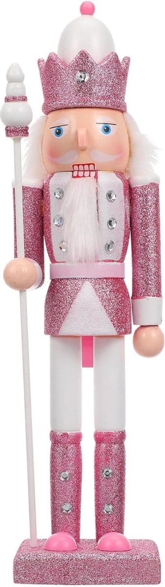 Ultiluxe® Grote roze notenkraker - 30 cm - Traditionele houten kerst soldaat - Kerstdecoratie - Premium kwaliteit - Black Friday 2025 - Kerstcadeau