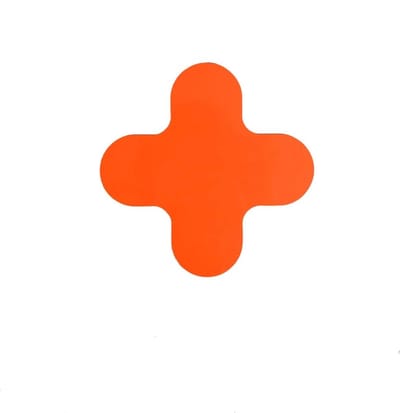 X-stuk - Oranje 180 x 180 mm Anti-slip-vloersticker
