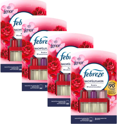 Ambi Pur / Febreze 3Volution - Rubin Blumenzauber - Elektrische Luchtverfrisser - navulling - voordeelverpakking - 4 x20ml