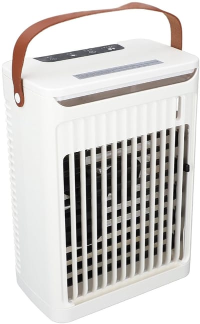 Draagbare Luchtkoeler - Mobiele Aircooler met 5 Snelheden - 680ml Watertank - 2 Mistmodi & 7 Kleuren LED - Compacte Koelventilator zonder Slang - Wit