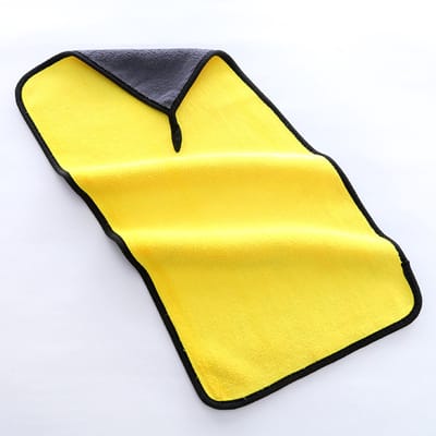 Set van 2 Microvezel droogdoek voor auto's, superabsorberend, krasbestendig, ideaal voor het reinigen van auto's, motoren, ramen en badkamers. Professionele poetsdoek,Geelgrijs,30*60cm