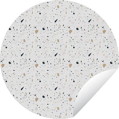 Tuincirkel Patroon - Terazzo - Structuur - 60x60 cm - Ronde Tuinposter - Buiten
