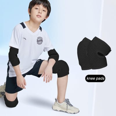 1 Paar Sport Kniebeschermer Kinderen Kinderen Dans Kniebeschermer Elastisch Verdikken Spons Knieën Brace Ondersteuning voor Gym Yoga Workout Training S