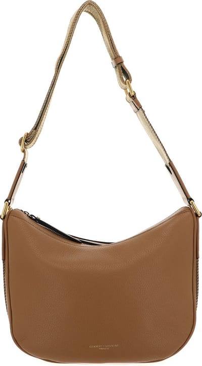 GIANNI CHIARINI Leren Schoudertas Armonica Crossbody Bag Nature Lichtbruin