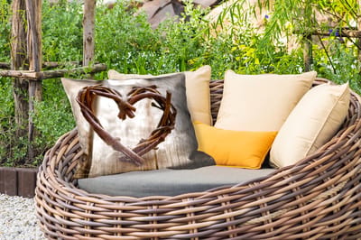 Buitenkussens - Tuin - Hart - Hout - Natuur - Takken - Bruin - 50x30 cm