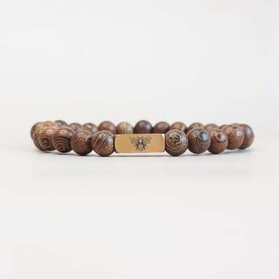 Ava&Imber Houten Armband voor Mannen Coffee | Donkerbruine Houten Armband Maat M 19 cm
