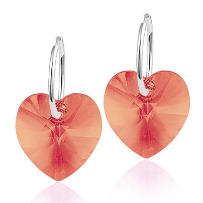 Montebello Oorbellen Delfin HZ105 - Swarovski Hart - 925 Zilver Gerhod.- Ø18mm - 28mm