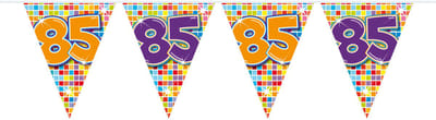 85 Jaar Mini Vlaggenlijn Birthday Blocks - 3 meter