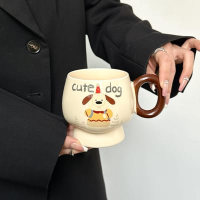 Leuke Kop Hoge Waarde Keramische Mok Meisje Kantoor Thuis Ontbijt Melk Koffiekop Praktisch Cadeau 301-400ml