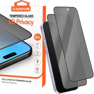 2x Privacy Screenprotector geschikt voor iPhone 17 - Screenprotector met Privé Filter - Anti Spy Beschermglas - Glasplaatje - Gehard glas - Schermbeschermer - Donker