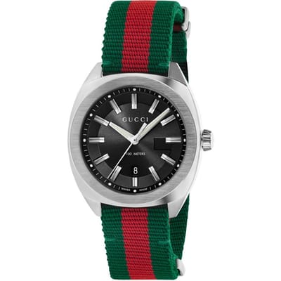 Gucci YA142305 GG2570 Herenhorloge van zwart canvas - 41mm Elegant uurwerk