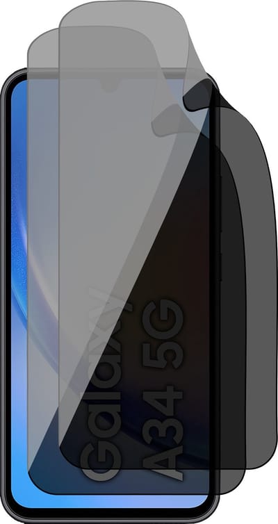 Privacy Screenprotector geschikt voor Samsung Galaxy A34 - 2x FlexGuard Screen Protector