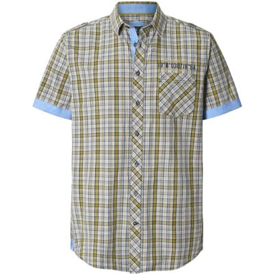 Jan Vanderstorm herren Overhemd Met Korte Mouwen - 41/42 - beige - Plus Size