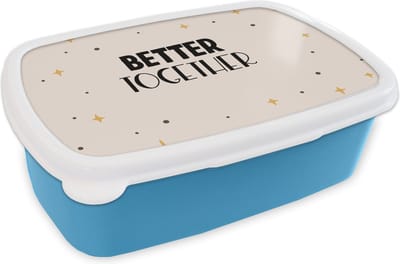 Broodtrommel Blauw - Lunchbox - Brooddoos - Quotes - Relatie - Better together - Spreuken - 18x12x6 cm - Kinderen - Jongen