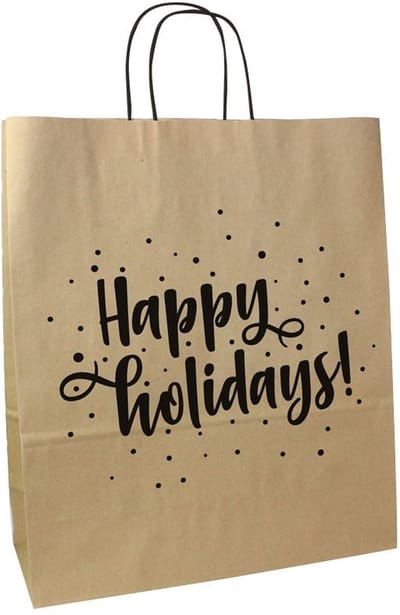 Kersttassen Papier 32+12x40 - Happy Holidays - 25 stuks