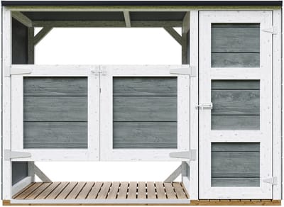 Timbela M981A-CAVERN STEEL - LP SmartSide Kliko ombouw - 2x240L - met deuren - container ombouw hout