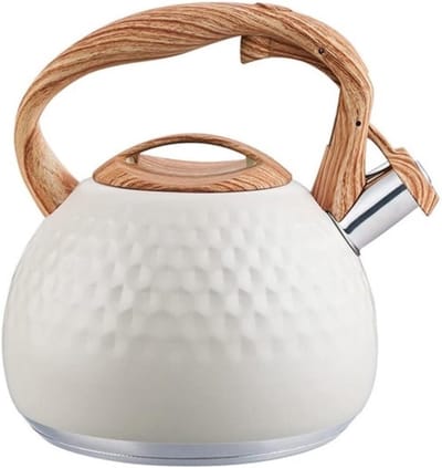 Fluitketel RVS - Waterkoker Theepot - Water Koken - Grote Inhoud - 3L - Wit