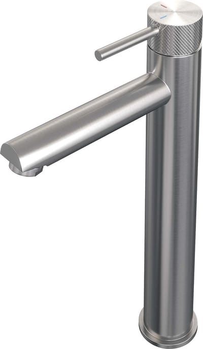 Brauer Brushed Carving - Wastafelkraan - Opbouw - Geborsteld RVS PVD - Mengkraan - Hoog - 1 Greeps - Model A