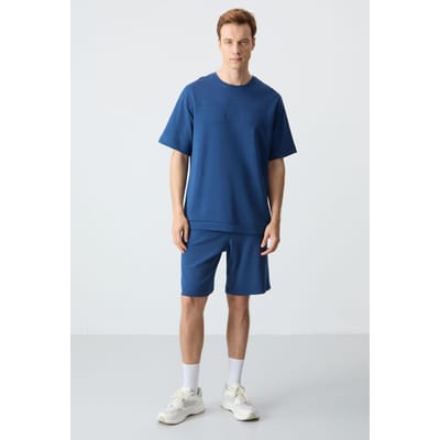 Heren Oversized Katoenmix T-Shirt en Shorts Set