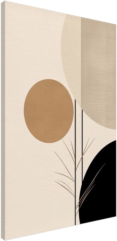 Canvas Schilderij - Japandi - Abstract II 60x90 cm - Abstract Wanddecoratie Woonkamer & Slaapkamer