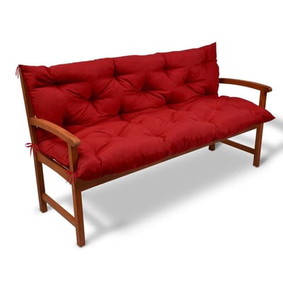 Beautissu Tuinbank kussen Flair BR - kussens voor tuinmeubelen 100 x 50 x 50 cm rood - zitkussen en rugkussen