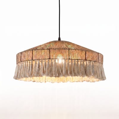Niloc Boho Hanglamp Rotan - Naturel Plafondlamp - E27 - Ø40 cm - Sfeervolle Verlichting voor Woonkamer, Eetkamer en Slaapkamer