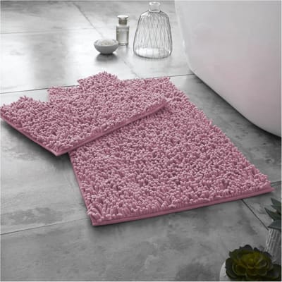 100% Microfiber Toilettapijt Set, Loop Badmat Non Slip, Voetstuk Matten Voor Badkamer, Blush Roze, Regular (678717)