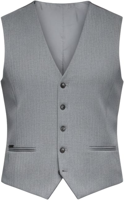 OMBRE Gilet - Slim Fit - Knopen Grijs XL