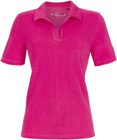 Badstoffen pyjamashirt fuchsia - Rood - Maat - 40