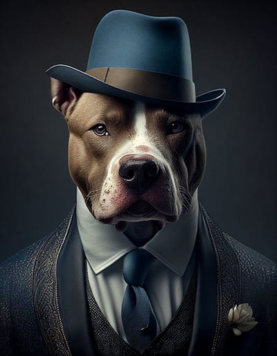 AI - Woondecoratie - Poster - Dieren - Hond - Pak - 38 - 30 x 40 cm