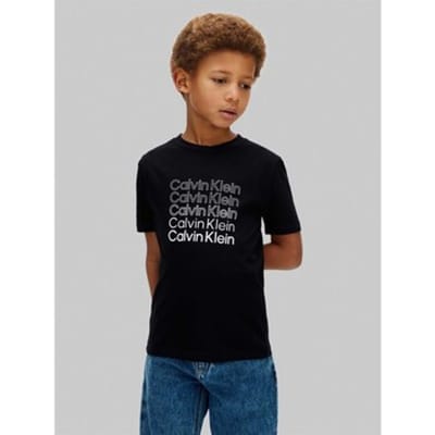 T-Shirt Calvin Klein Stacked Logo Ss - Fashion Wear - Kinderen